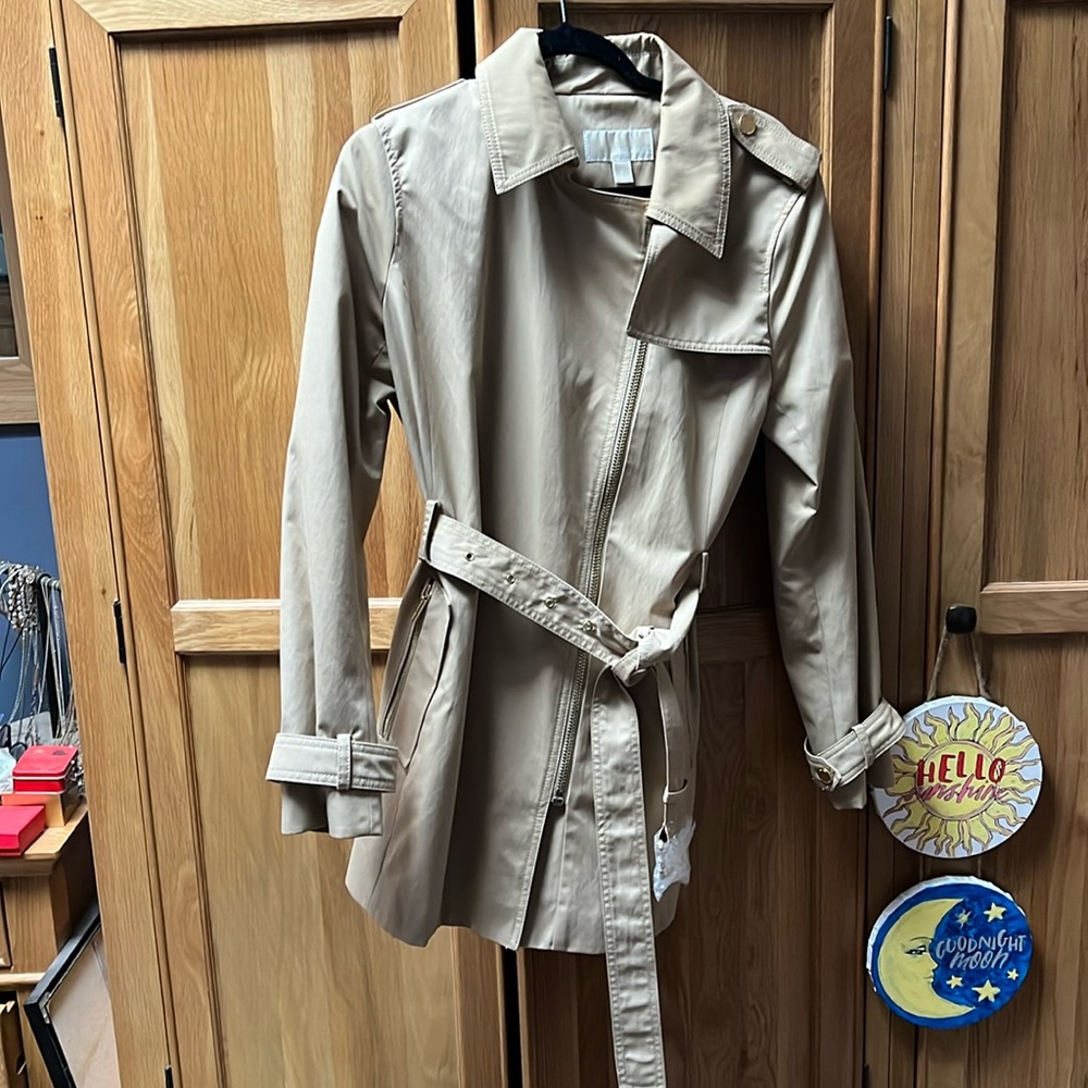 Ladies Michael Kors field coat belted rain trench size large